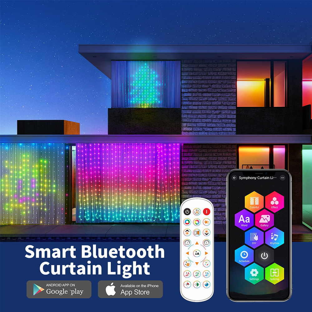 Smart Garden Rooms - Smarte Vorhang-Lichterkette LED RGB IP65 mit