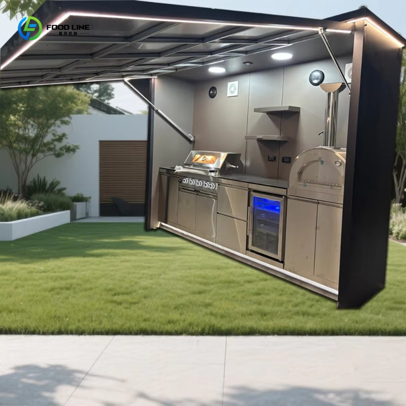 Smart Garden Kitchen - Maßgefertigter, intelligenter, abschließbarer Gartenküchenschrank mit Spüle,