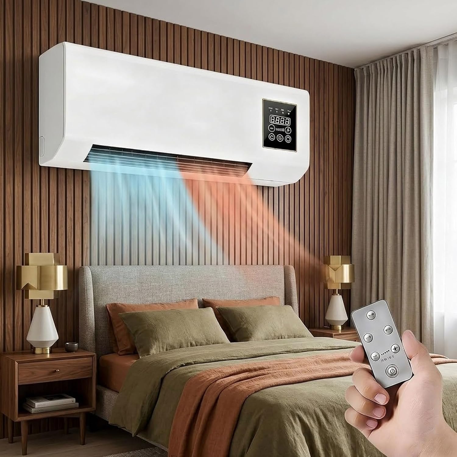 Smart Garden Rooms - Wandmontierter Klimaanlagenventilator, 2-in-1 Heiz- und Kühlgerät,