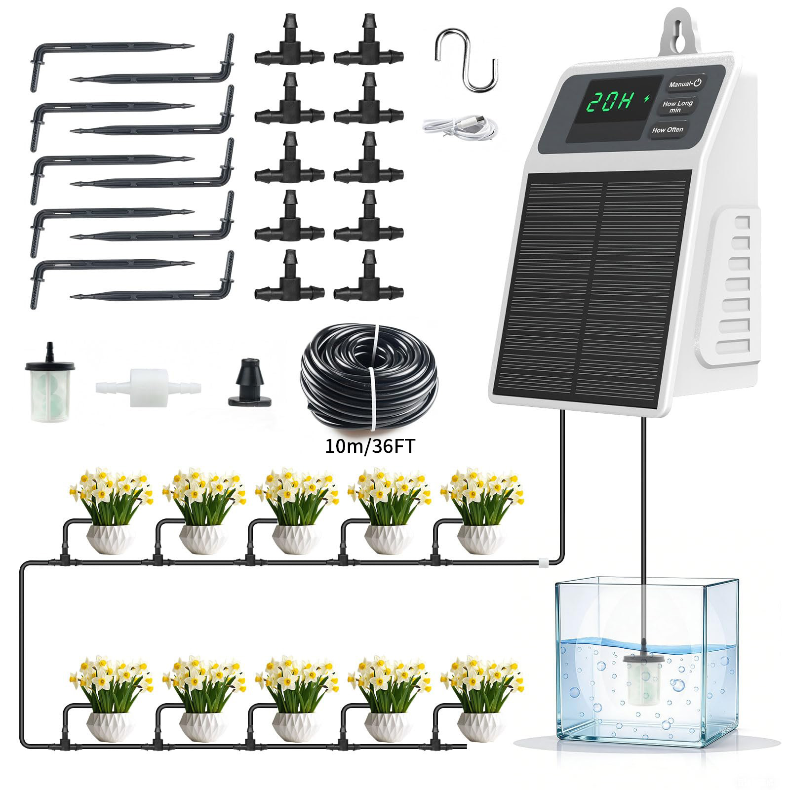 Smart Garden Sprinkler - Verbessertes Solarbetriebenes Tropfbewässerungssystem Automatische Pflanzenbewässerung für