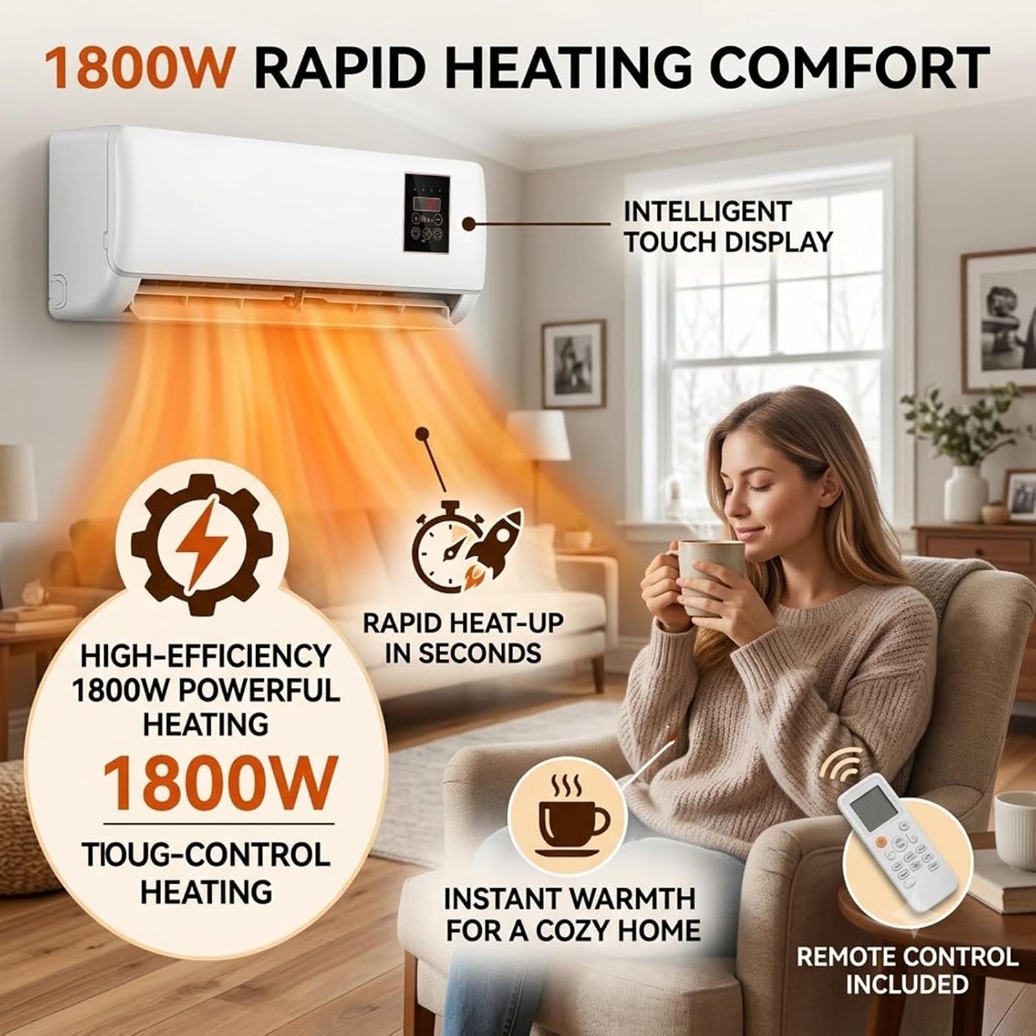 Smart Garden Rooms - Wandmontierte Klimaanlage 2-in-1 Mini-Klimagerät mit Kühl-