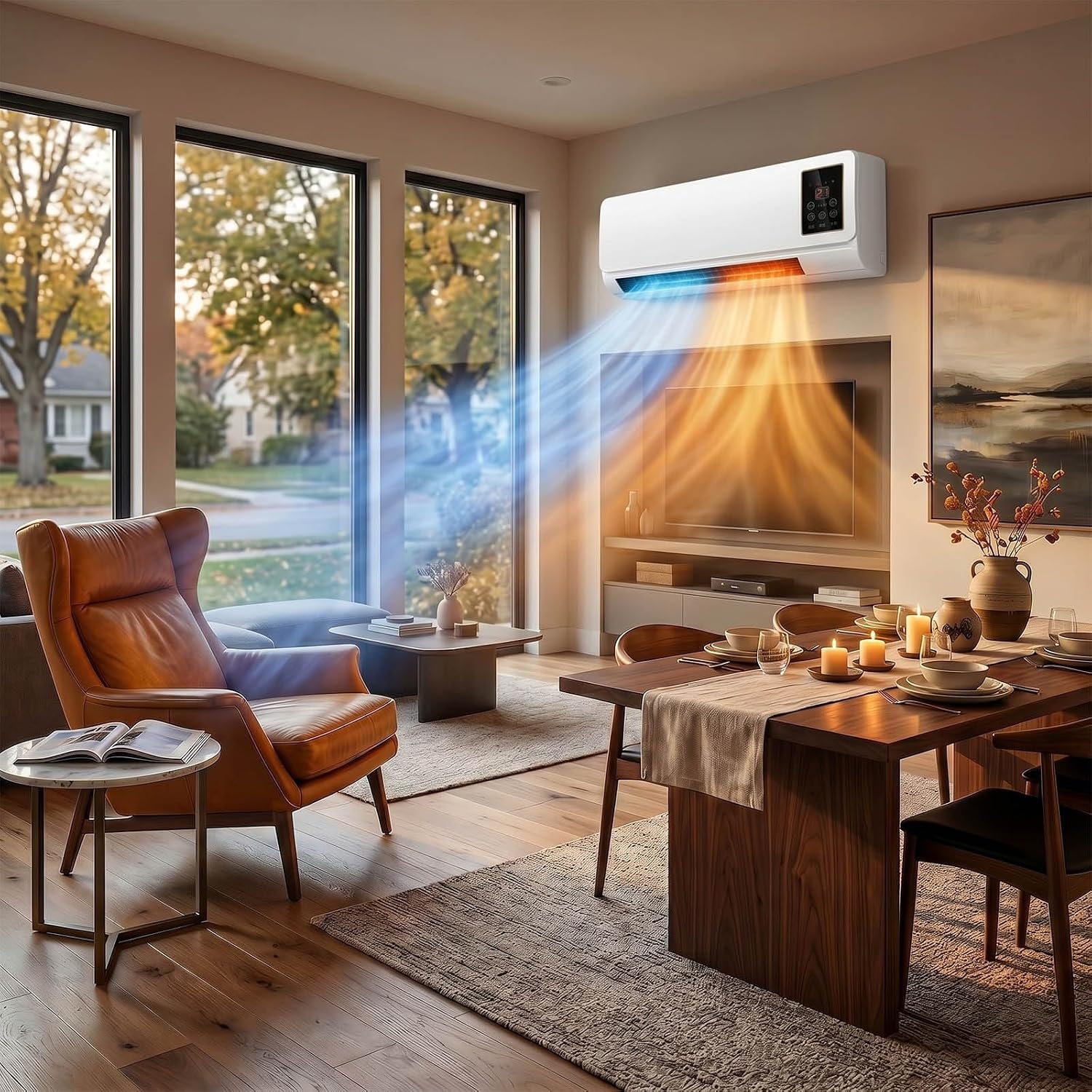 Smart Garden Rooms - Wandmontierte Klimaanlage mit Ventilator und Heizung,