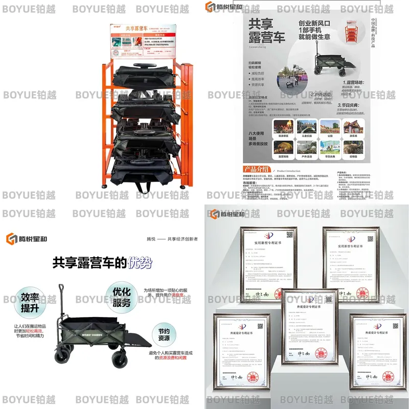 Smart Garden Cart - Tragbarer Klappbarer Campingwagen mit Smart-Lock, Outdoor-Klappbarer