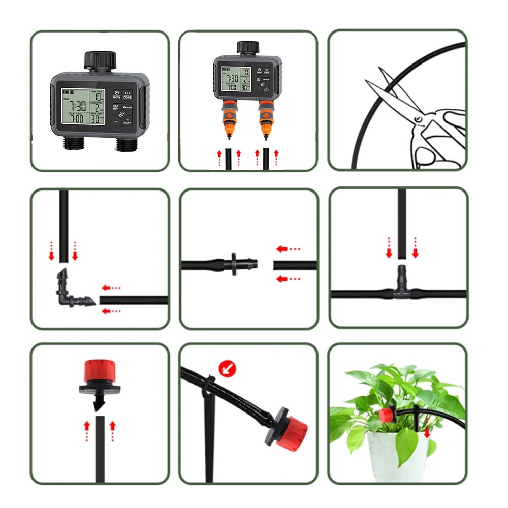 Duale Zonen Unabhängige LCD-An – Smart Garden Sprinkler Bewertung und Preis